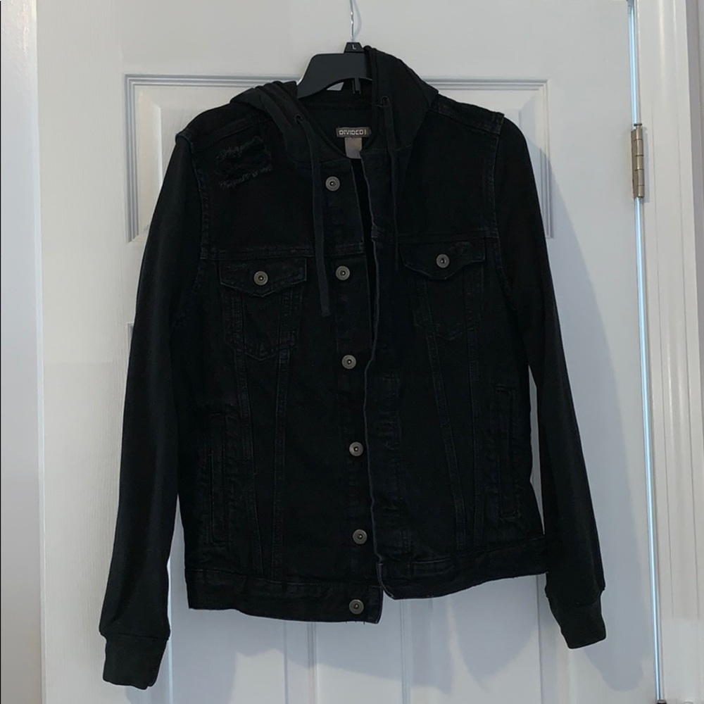 Unisex black jean jacket